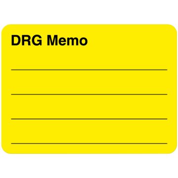 DRG Assignment & Reminder Label, 2-3/8" x 1-3/4"