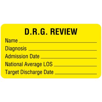 DRG Assignment & Reminder Label, 3" x 1-5/8"