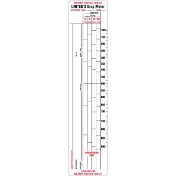 Baxter IV Drop Meter Label, 2" x 9"