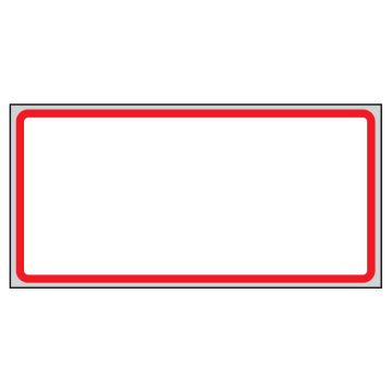 Direct Thermal Printer Label, Red Border, 1" Core, 2" x 1"