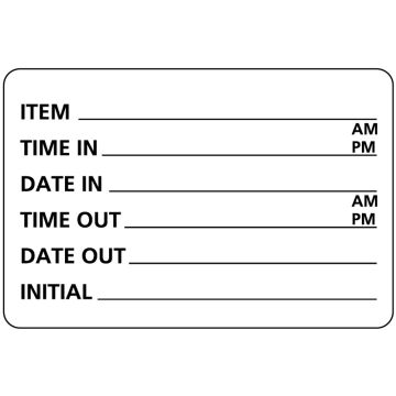 Item Log Label, 3" x 2"