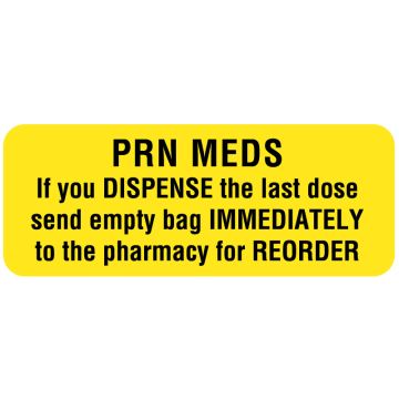 Drug Renewal and Stop Order Label, 2-1/4" x 7/8"