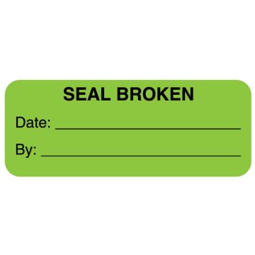 SEAL BROKEN, Pharmacy Communication Label, 2-1/4" x 7/8"