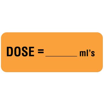 Dosage Related Label, 2-1/4" x 7/8"