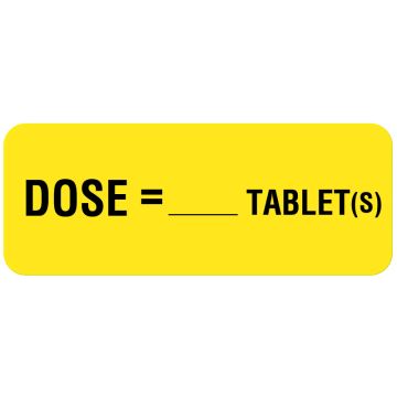 Dosage Related Label, 2-1/4" x 7/8"