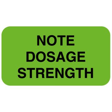 Dosage Related Label, 1-5/8" x 7/8"