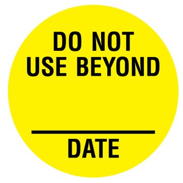 DO NOT USE BEYOND Inventory Label, 3/4" Dia