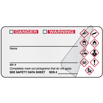 GHS Container Label, 3" x 1 1/2"