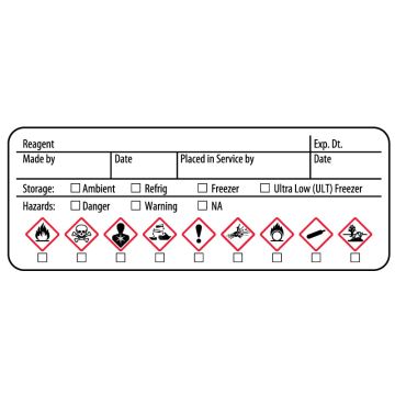 Reagent GHS Label, 3" x 1-1/4"