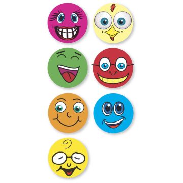 SMILEY FACES, Kids' Sticker, 1" x 1"