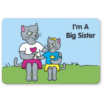 I'M A BIG SISTER, Kids' Sticker, 3" x 2"