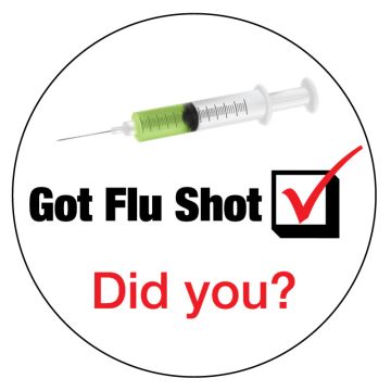 GOT FLU SHOT, Kids' Sticker, 2-1/2" x 2-1/2"