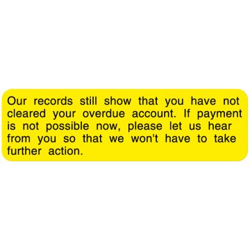 Overdue Account, Friendly Payment Reminder Label, 1-5/8 x 7/8