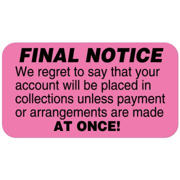 Overdue Account, Friendly Payment Reminder Label, 1-5/8 x 7/8