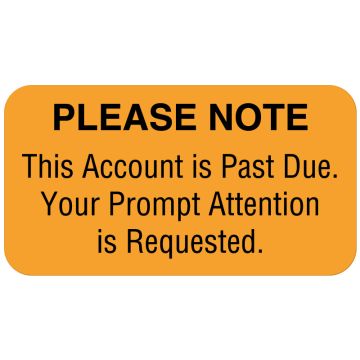 Overdue Account, Friendly Payment Reminder Label, 1-5/8 x 7/8