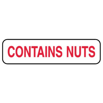 Contains Nuts, Food Communication Labels,  1-1/4" x 5/16"