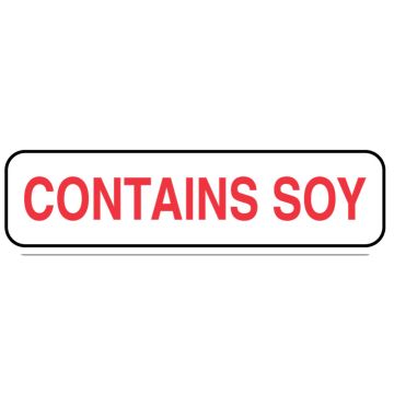 CONTAINS SOY, Food Communication Labels,  1-1/4" X 5/16",760/RL,WH