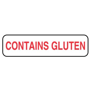 CONTAINS GLUTEN, Food Communication Labels,  1-1/4" X 5/16",760/RL,WH