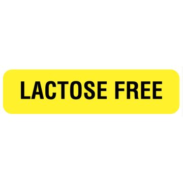 LACTOSE FREE, Nutrition Communication Labels, 1-1/4" x 5/16"
