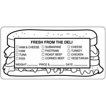 FRESH FROM THE DELI, Food Identification Labels, 4" x 2"