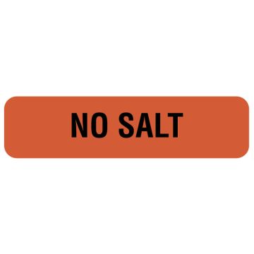 NO SALT, Nutrition Communication Labels, 1-1/4" x 5/16"