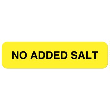 NO ADDED SALT, Nutrition Communication Labels, 1-1/4" x 5/16"