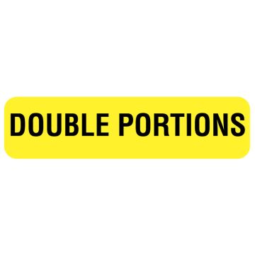 DOUBLE PORTIONS, Nutrition Communication Labels, 1-1/4" x 5/16"