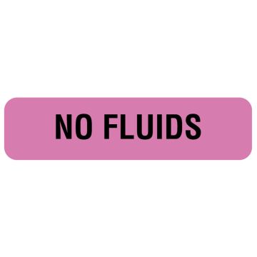 NO FLUIDS, Nutrition Communication Labels, 1-1/4" x 5/16"