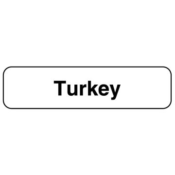 TURKEY, Food Identification Labels, 1-1/4" x 5/16"