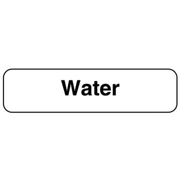 WATER, Beverage Identification Labels, 1-1/4" x 5/16"