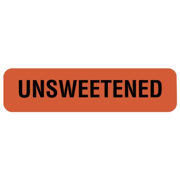 UNSWEETENED, Nutrition Communication Labels, 1-1/4" x 5/16"