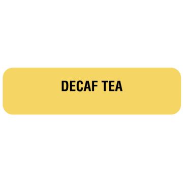DECAF TEA, Nutrition Communication Labels, 1-1/4" x 5/16"
