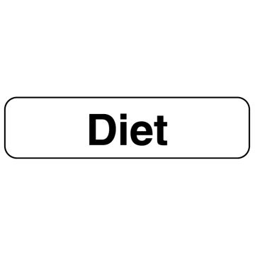 DIET, Beverage Identification Labels, 1-1/4" x 5/16"