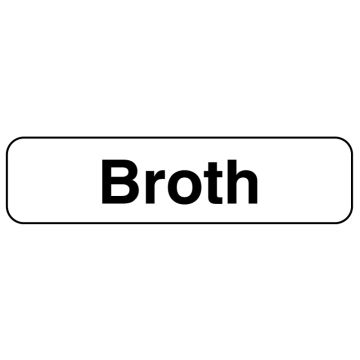 BROTH, Food Identification Labels, 1-1/4" x 5/16"