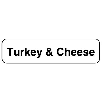 TURKEY & CHEESE, Food Identification Labels, 1-1/4" x 5/16"