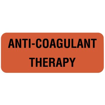 Anti-Coagulant Therapy Label, 2-1/4" x 7/8"