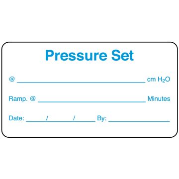 Home Care Pressure Set Label, 3" x 1-5/8"