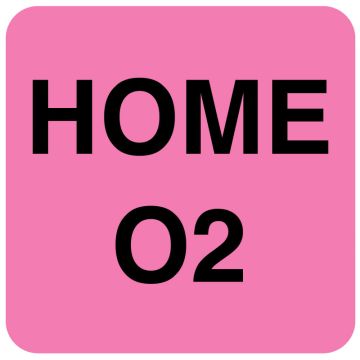 Home Care O2 Label, 1-1/2" x 1-1/2"