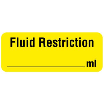 Fluid Restriction Labels, 2-1/4" x 7/8"