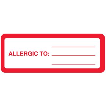 Allergy Alert Label, 3" x 1-1/8"