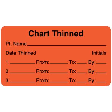 Chart Thinned Label, 3" x 1-5/8"