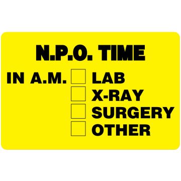 NPO Label, 4" x 2-5/8"
