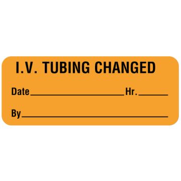 I.V. Tubing Change Label, 2-1/4" x 7/8"