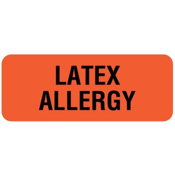Latex Allergy Alert Label, 2-1/4" x 7/8"
