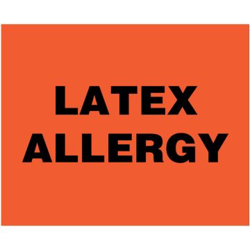 Latex Allergy Alert Label, 8" x 6-1/2"