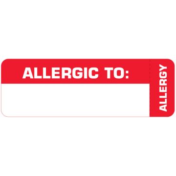 Allergy Alert Label, 3" x 1"