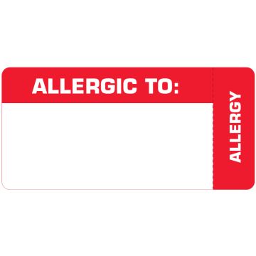 Allergy Alert Label, 3-7/8" x 1-7/8"