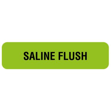 Anesthesia Label, Saline Flush, 1-1/4" x 5/16"