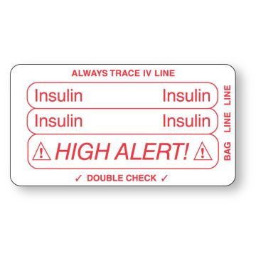 INSULIN, Piggyback Line Identification Label, 3-1/4" x 1-3/4"