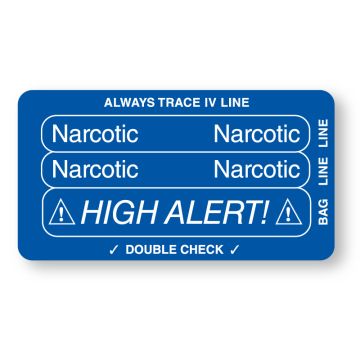 NARCOTIC, Piggyback Line Identification Label, 3-1/4" x 1-3/4"